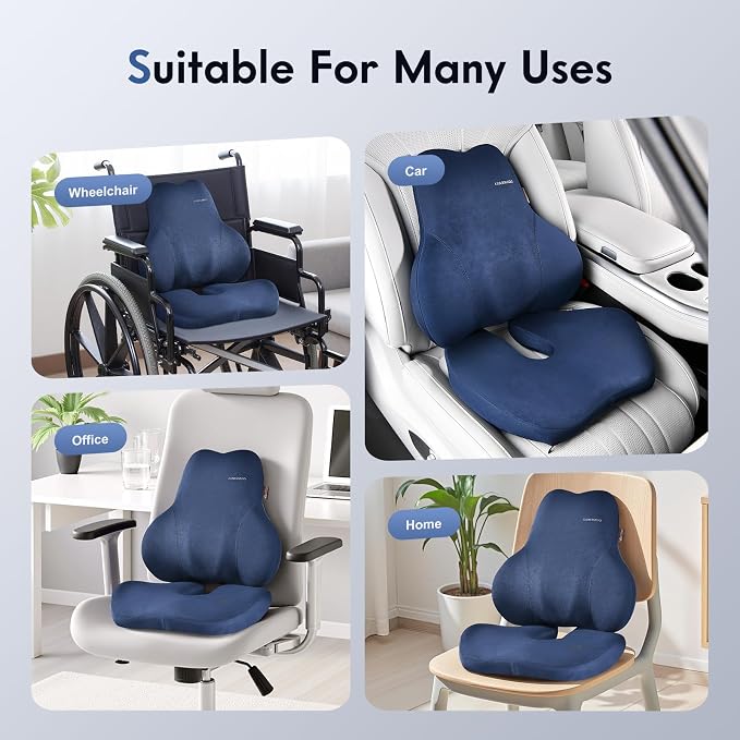 Coverado Memory Foam Car Seat Cushion and Lumbar Support Pillow - Image 5