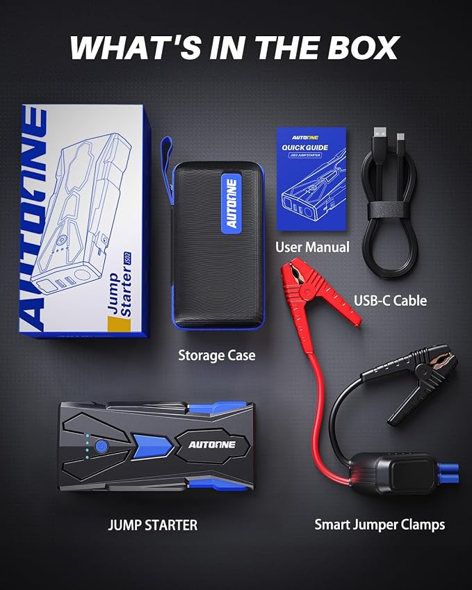 AUTOONE 6000A Car Battery Jump Starter Up to All Gas & 12L Diesel Engine - Image 8