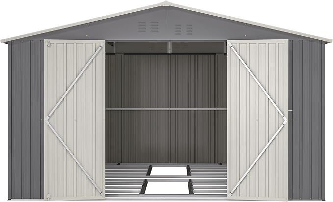 Large Outdoor Storage Shed, Utility Tool Shed Storage House by Hohuqeri