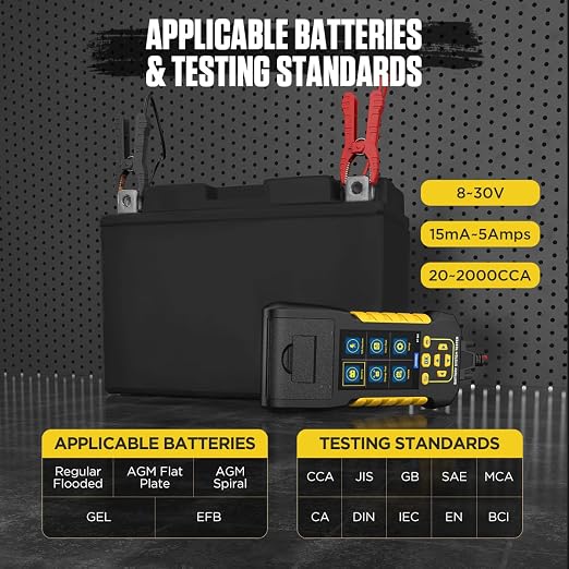 Car Battery Tester 12V/24V Digital Automotive Batteries & Alternator Diagnostic - Image 5