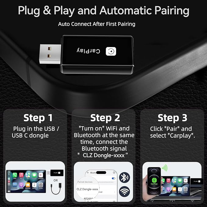 Wireless CarPlay Adapter, Converts Wired to Carplay Wireless Adapter - Image 6