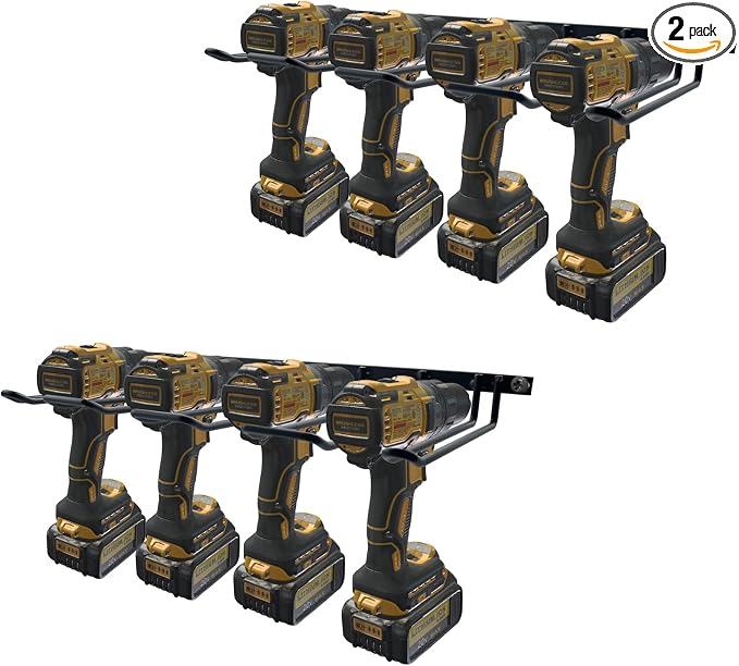 2 Pack Drill Holder, Power Tool Organizer Wall Mount, 80lb Heavy Duty Bearing by Vikerniel