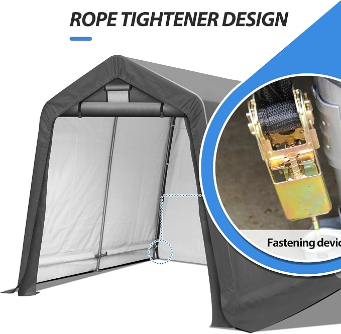 8x8Ft Ourdoor Storage Shed Shelter, Portable Shed Garage - Image 4
