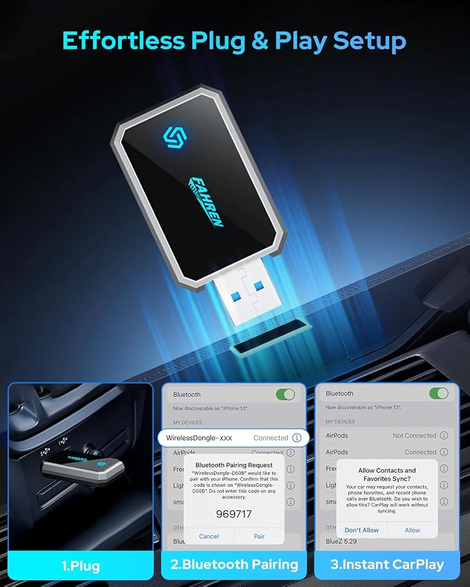 FAHREN Mini Wireless CarPlay Adapter, Plug-N-Play, No Lag - Image 7
