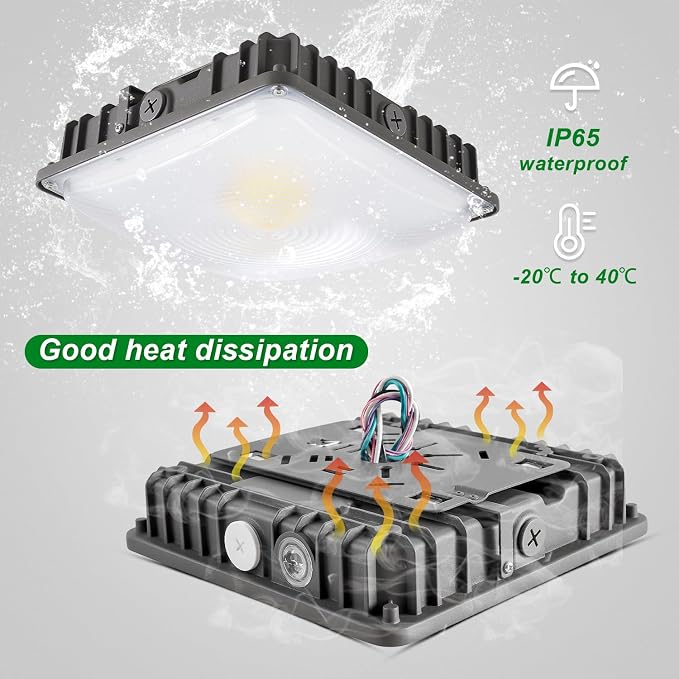 70W/45W/30W Power Selectable LED Canopy Garage Light - Image 5