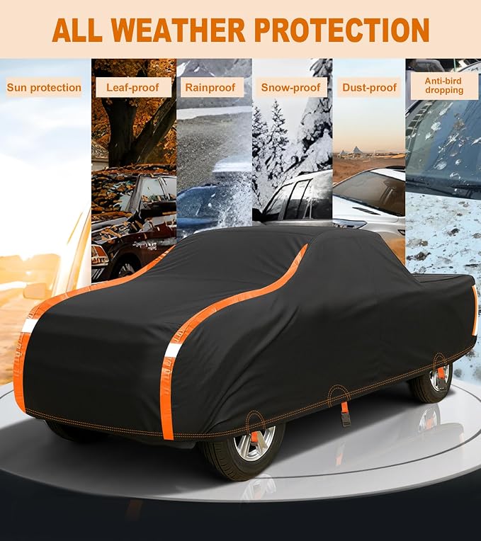 Truck Cover Heavy Duty 100% Waterproof Pickup Truck Cover All Weather - Image 6