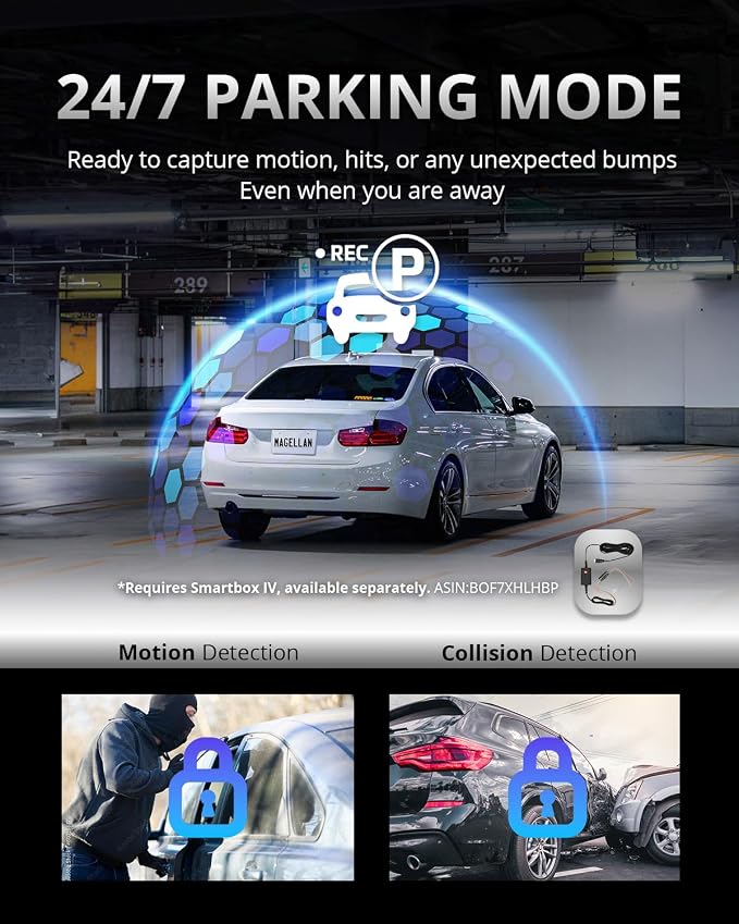 MAGELLAN 3 Channel 4K Dash Cam for Cars, 4K Front + 2K Wide Angle + 2K Rear - Image 9