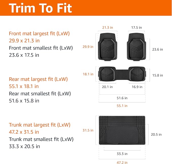 Amazon Basics 4-Piece Heavy Duty PVC Floor Mats - Image 3