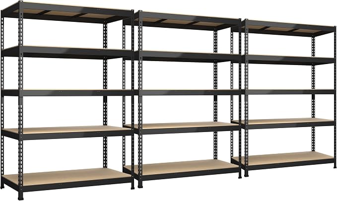 3 Packs 48" W x 24" D x 72" H Adjustable Garage Storage Shelves by BuxWellBang