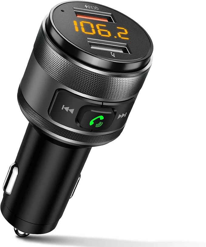 Bluetooth 5.3 FM Transmitter for Car, 3.0 Wireless Bluetooth FM Radio Adapter by IMDEN