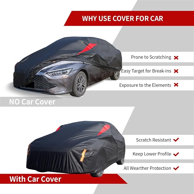 Car Cover Waterproof All Weather, 6 Layers Car Covers - Image 4