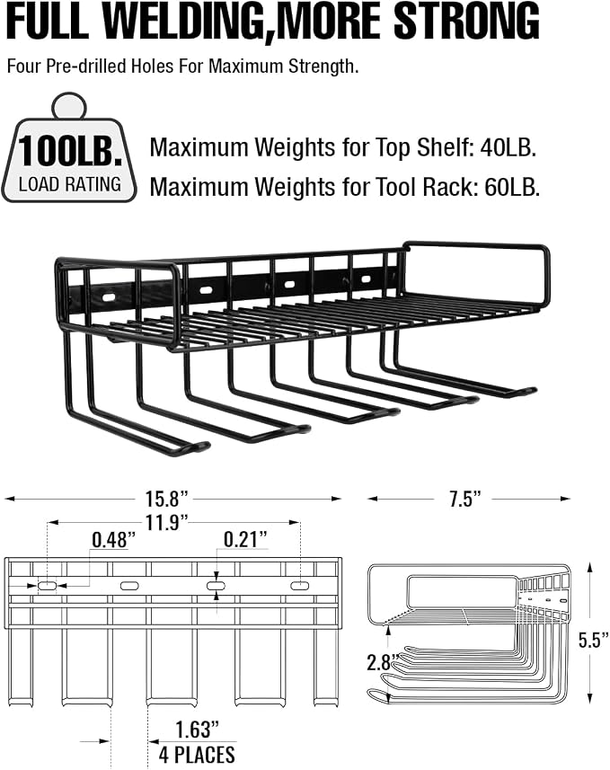 UNITEDPOWER Wall Mounted Power Tool Organizer Holder, Heavy Duty Utility - Image 3