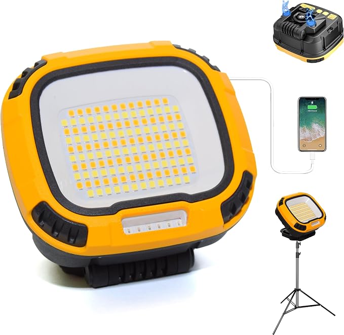 1Pack 5000LM Magnetic LED Work Light Rechargeable, 4-Level Brightness & 4-Tone by GOZLILU