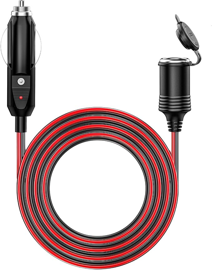 KEWIG 12/24V Car Cigarette Lighter Extension Cord - 20FT Cigarette Lighter Plug by KEWIG