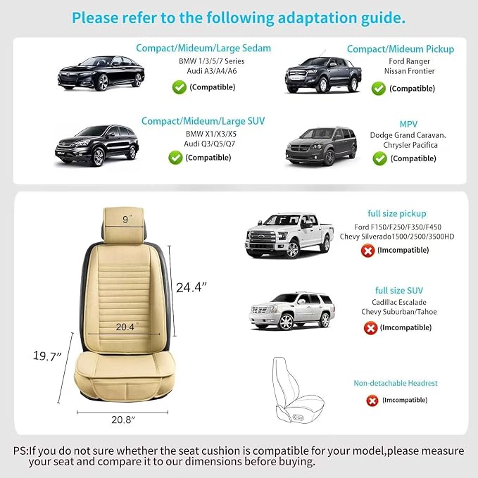 2pc Car Seat Covers, Luxury Car Protectors, Universal Anti-Slip Driver Seat - Image 6