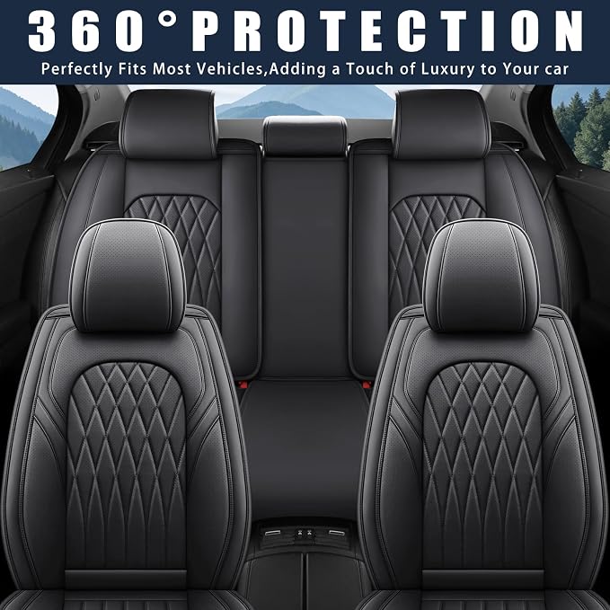 WELLDO Car Seat Covers Full Set, Leather Seat Covers - Image 6