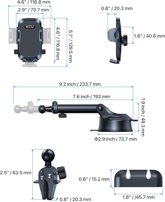 HTU 2025 Upgraded Car Phone Holder 【Safety Certs & No Smell】 Cell Phone Holder - Image 9