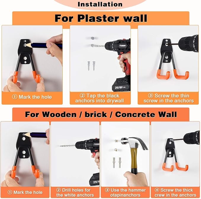 32 Pack Garage Hooks garage organization Steel Heavy Duty Garage Storage Hooks - Image 8