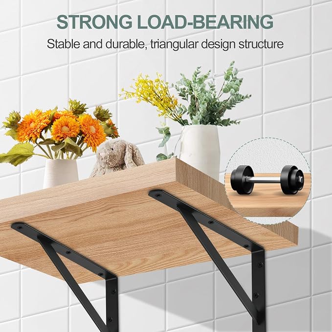 MHMYDZ 32 Pack L10 x H 8" Black Heavy Duty Shelf Brackets - Image 4