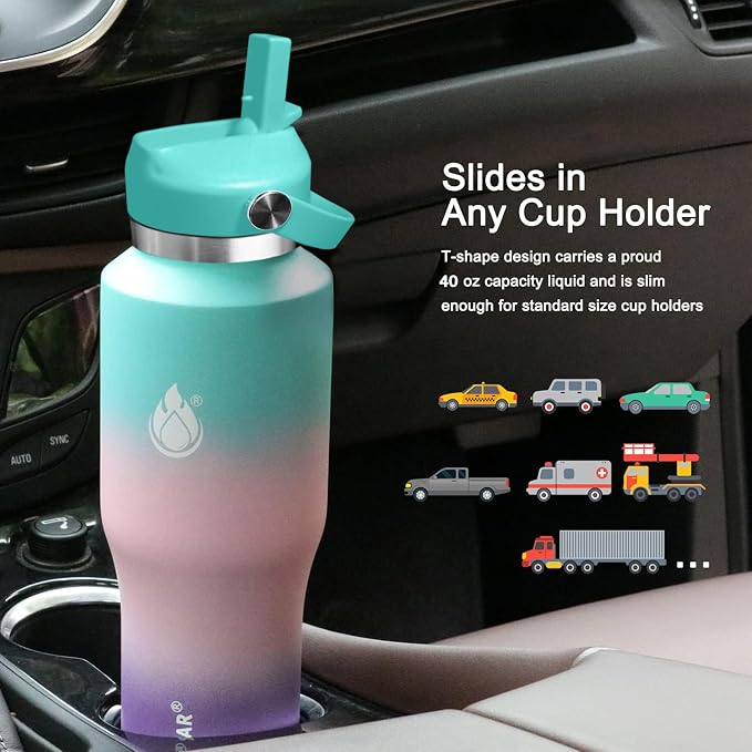 SENDESTAR 40oz Stainless Steel Water Bottle, Double Wall Vacuum Insulated Bottle - Image 5