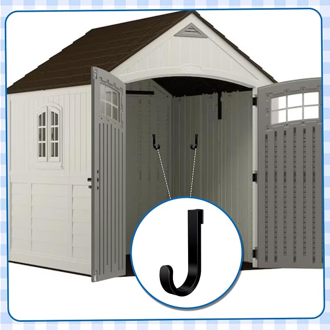 4 Pack Black J Shed Storage Hooks Storage Hooks Compatible - Image 6