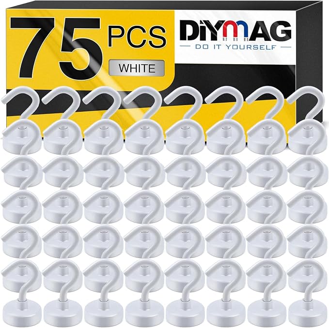 DIYMAG Magnetic Hooks, 30Lbs Strong Heavy Duty Cruise Magnet S-Hook by DIYMAG