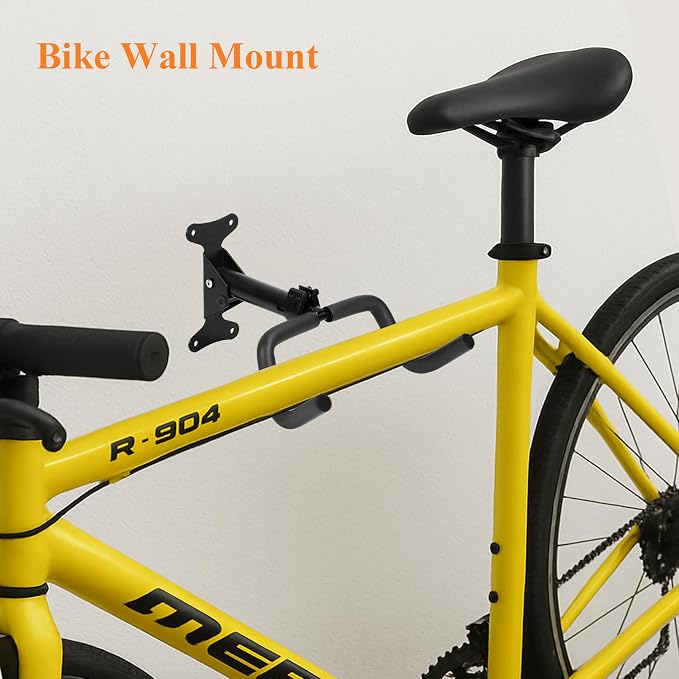 Bike Wall Mount Heavy Duty Steel Bicycle Rack 360°Swivel Adjustable Bike Hanger - Image 2