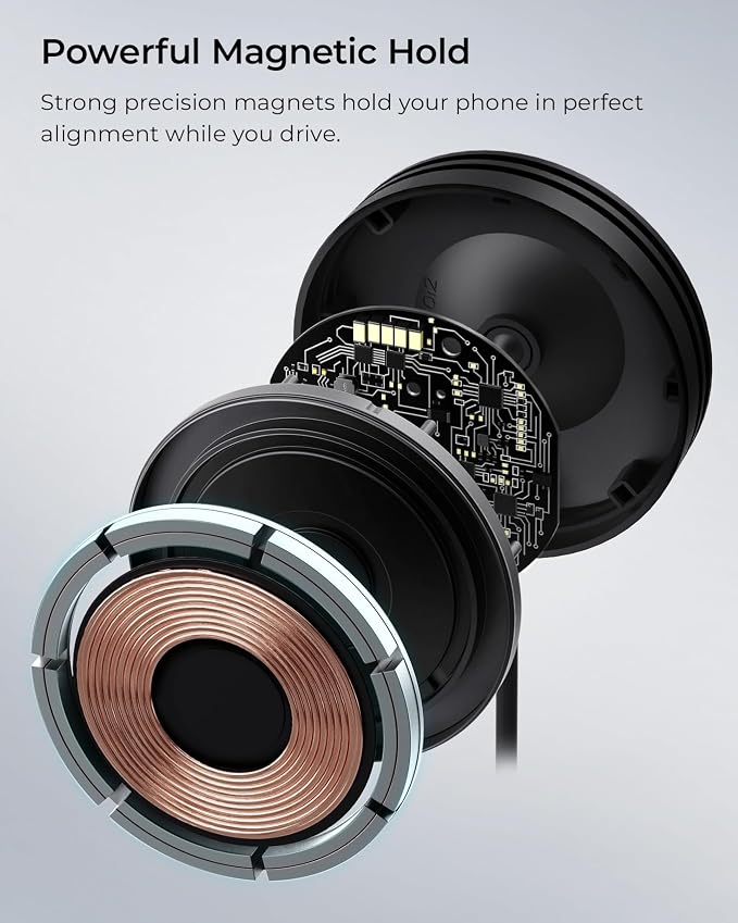 iOttie Velox Qi2 Mini 15W Wireless Charger Car Mount - Image 7