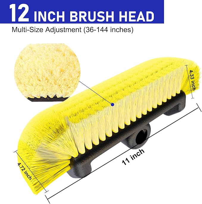 12FT Car Wash Brush with Long Handle, Car Cleaning Brush with Soft Bristle - Image 3