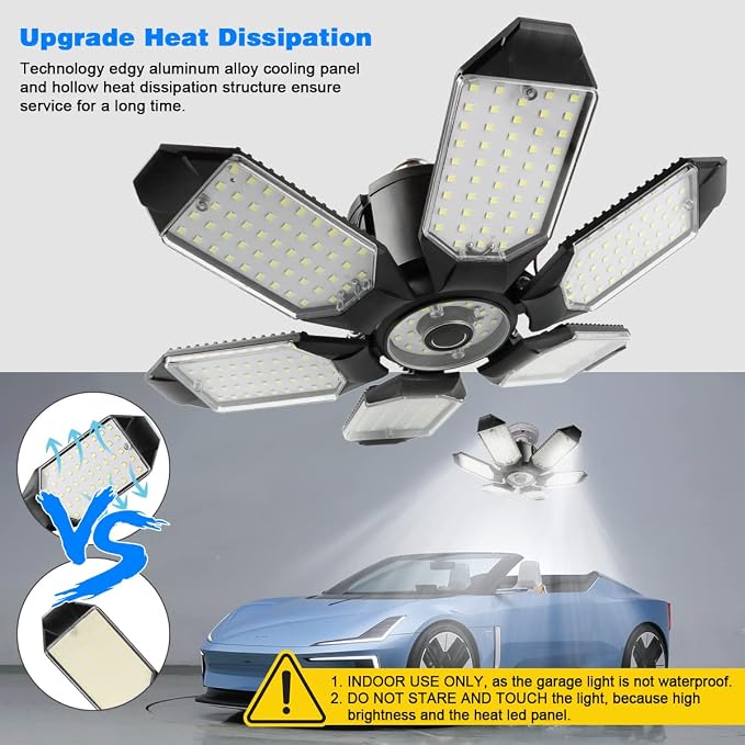 LED Garage Light - 160W LED Garage Ceiling Lights 16000LM Super Bright Garage - Image 4