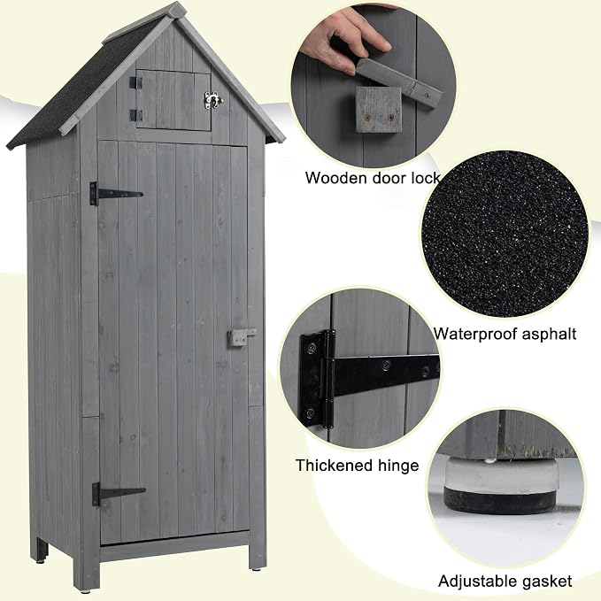 30.3" L X 21.3" W X 70.5" H Outdoor Storage Shed - Image 5