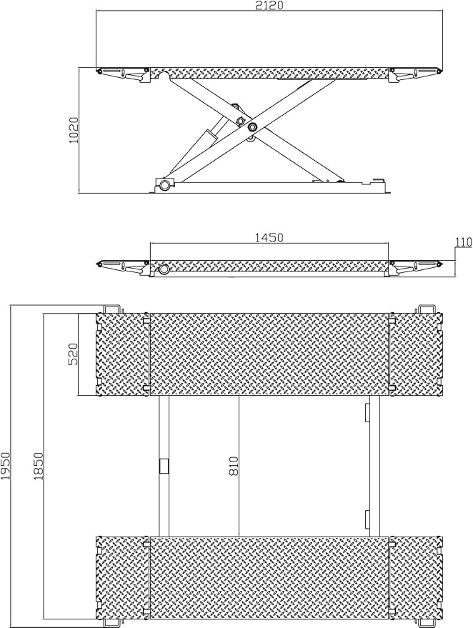 8000lbs Mid Rise Lift Scissor Lift Mid-Rise Electric Release Auto Lift 220V/1PH - Image 4