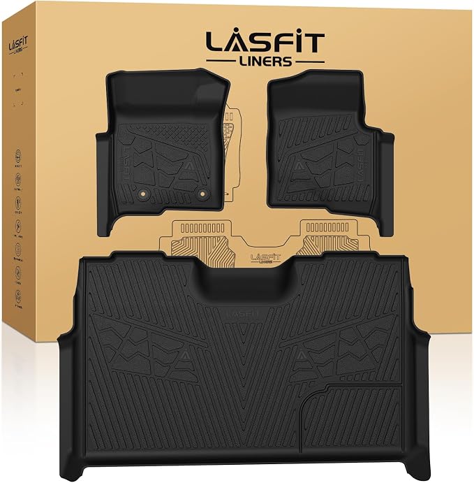 LASFIT Floor Mats for Ford F-150 2011-2014 SuperCrew Carpet Floor Front Row by LASFIT