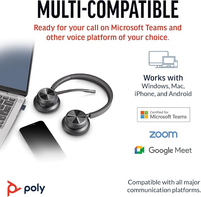 Poly Voyager 4320 UC Wireless Headset & Charge Stand - Image 6