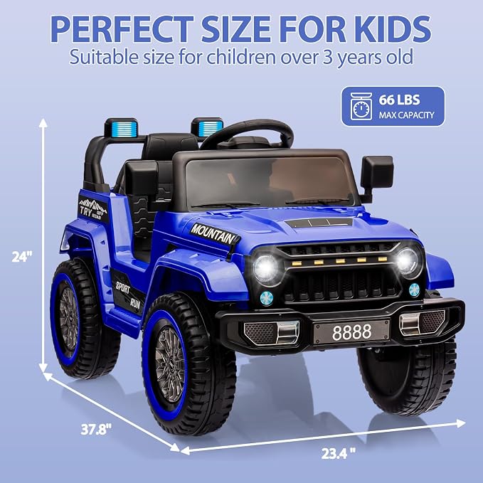 12V Kids Ride On Truck Car, Battery Powered Electric Vehicles - Image 6