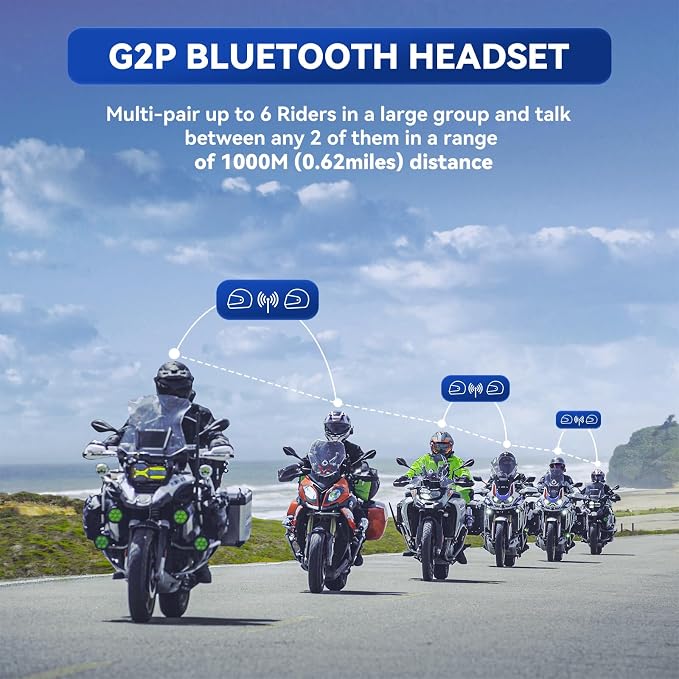 LEXIN G2P Motorcycle Helmet Bluetooth Headset, Group Intercom Communication - Image 2