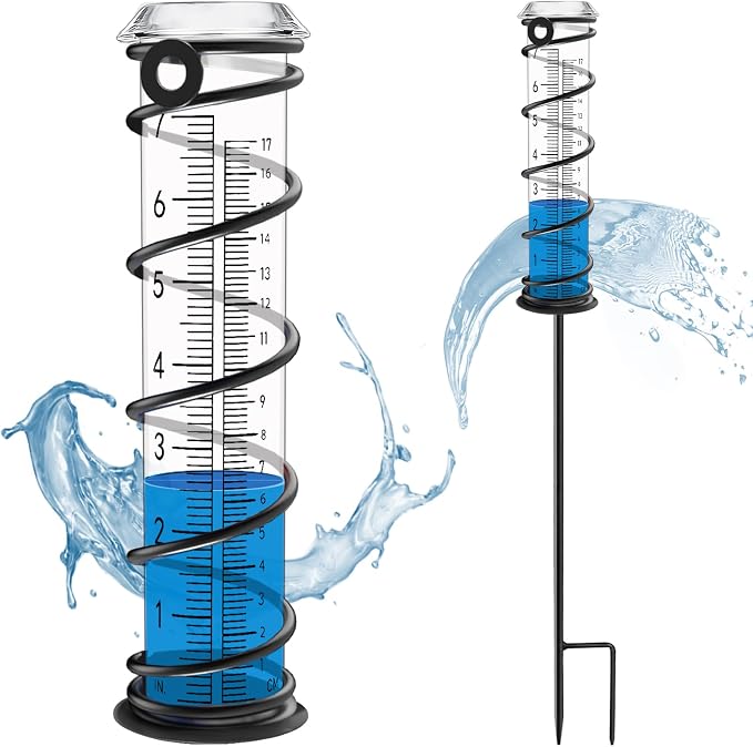 Upgrade Rain Gauge, Detachable Spiral Rain Gauge Outdoor, Rain Measure Gauge by JMBay
