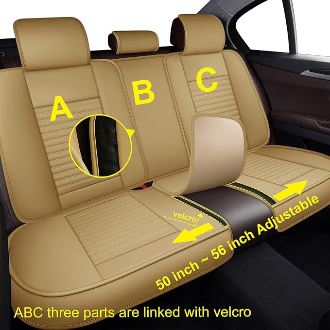 LINGVIDO Car Seat Covers, Breathable and Waterproof Faux Leather Automotive - Image 4