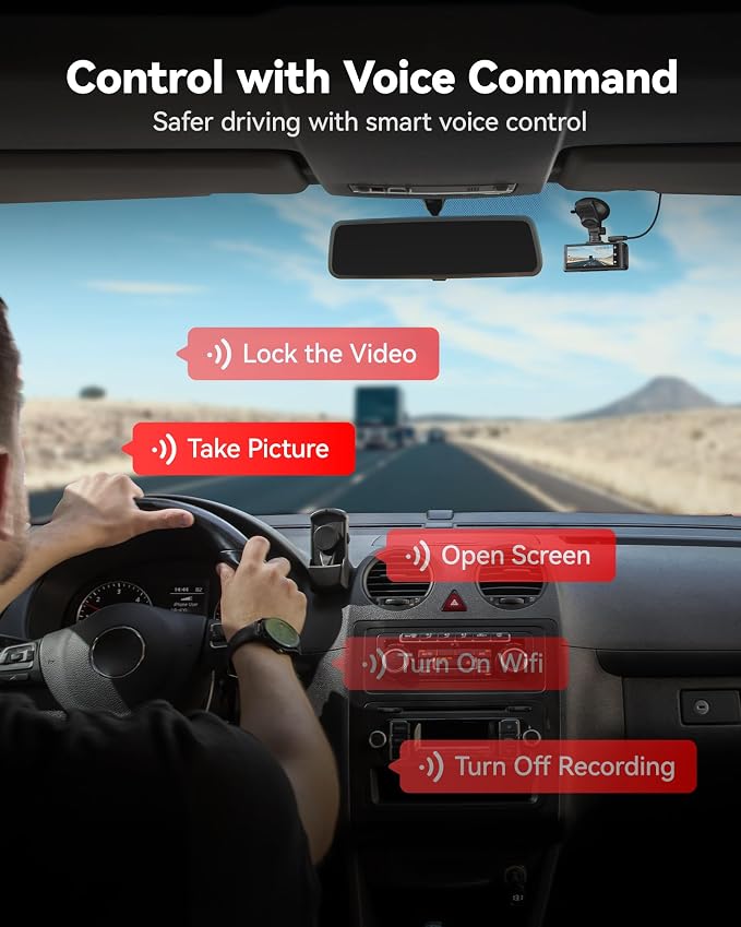 REDTIGER 4K Dash Cam Front and Rear, STARVIS 2 Sensor, Touch Screen 3.18" - Image 3