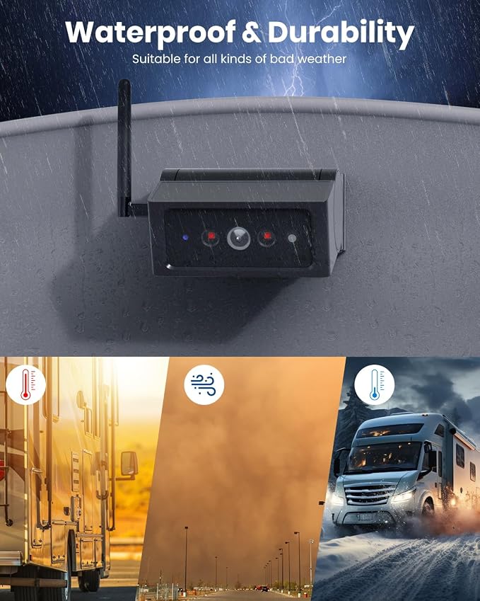 AUTO-VOX Wireless Backup Camera Magnetic:7.2" 1080P HD DVR Recording Monitor - Image 7