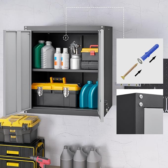 LUCYPAL Garage Wall Cabinet, Metal Wall Storage Cabinet - Image 5