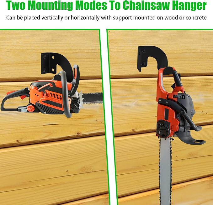 Chainsaw Hanger, Heavy Duty Chainsaw Wall Mount Holder, Organizer Mounted - Image 3