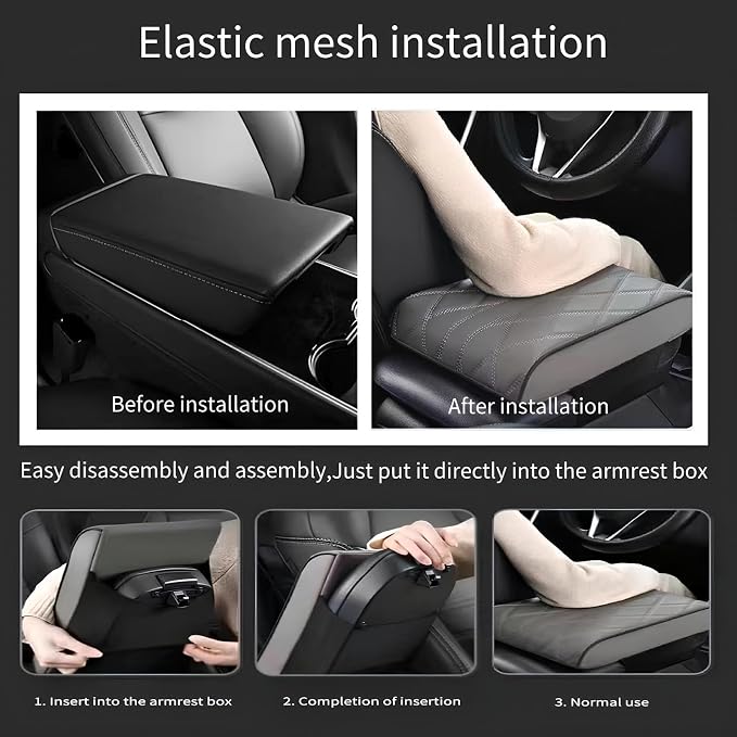 Leather Car Armrest Box Mat - Image 2