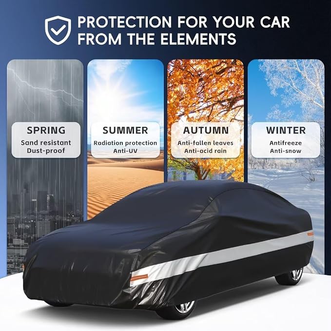 10 Layers Car Cover Custom Fit for Ford Mustang, GT500 Waterproof All Weather - Image 5