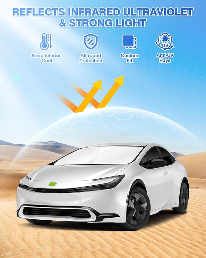 Sunshades for Toyota Prius 2023-2025 2026 Accessories Windshield Sun Shade Side - Image 2