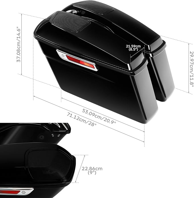 Green-L Vivid Black Hard Saddlebags - Image 2
