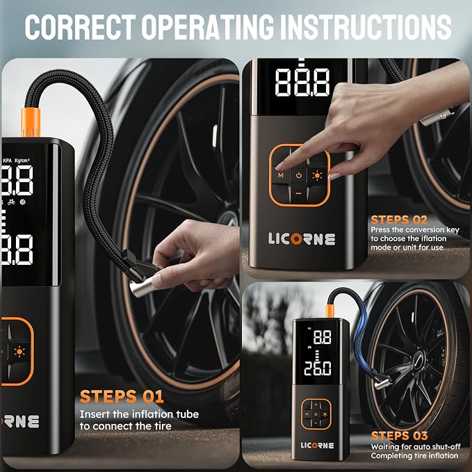 Tire Inflator Portable Air Compressor, 5X Faster Portable Air Pump - Image 8