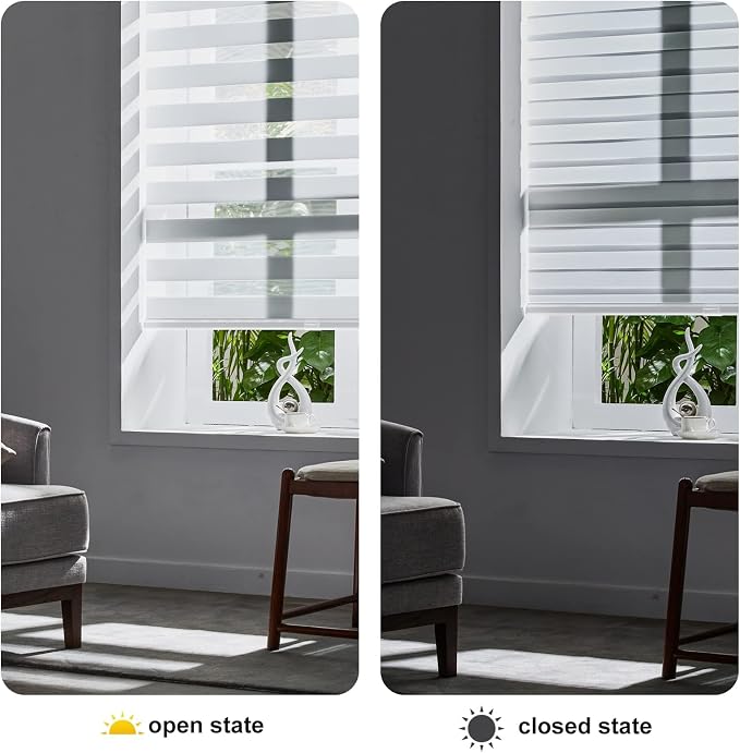 Persilux Cordless Zebra Blinds for Windows, Roller Shades for Windows Dual - Image 5