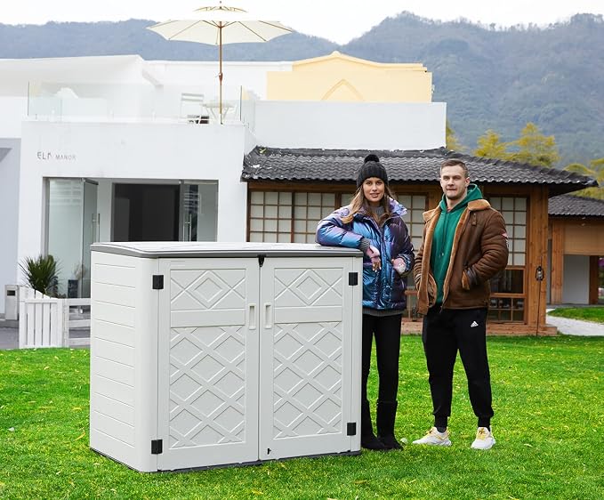 ADDOK 2SG Larger Horizontal Storage Shed Wood-Like, 4.4 x 2.8 ft Outdoor - Image 6