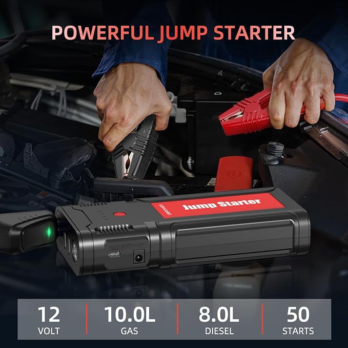 DBPOWER Jump Starter 2750A Peak 76.96Wh Portable Car Jump Starter 12V Auto - Image 2